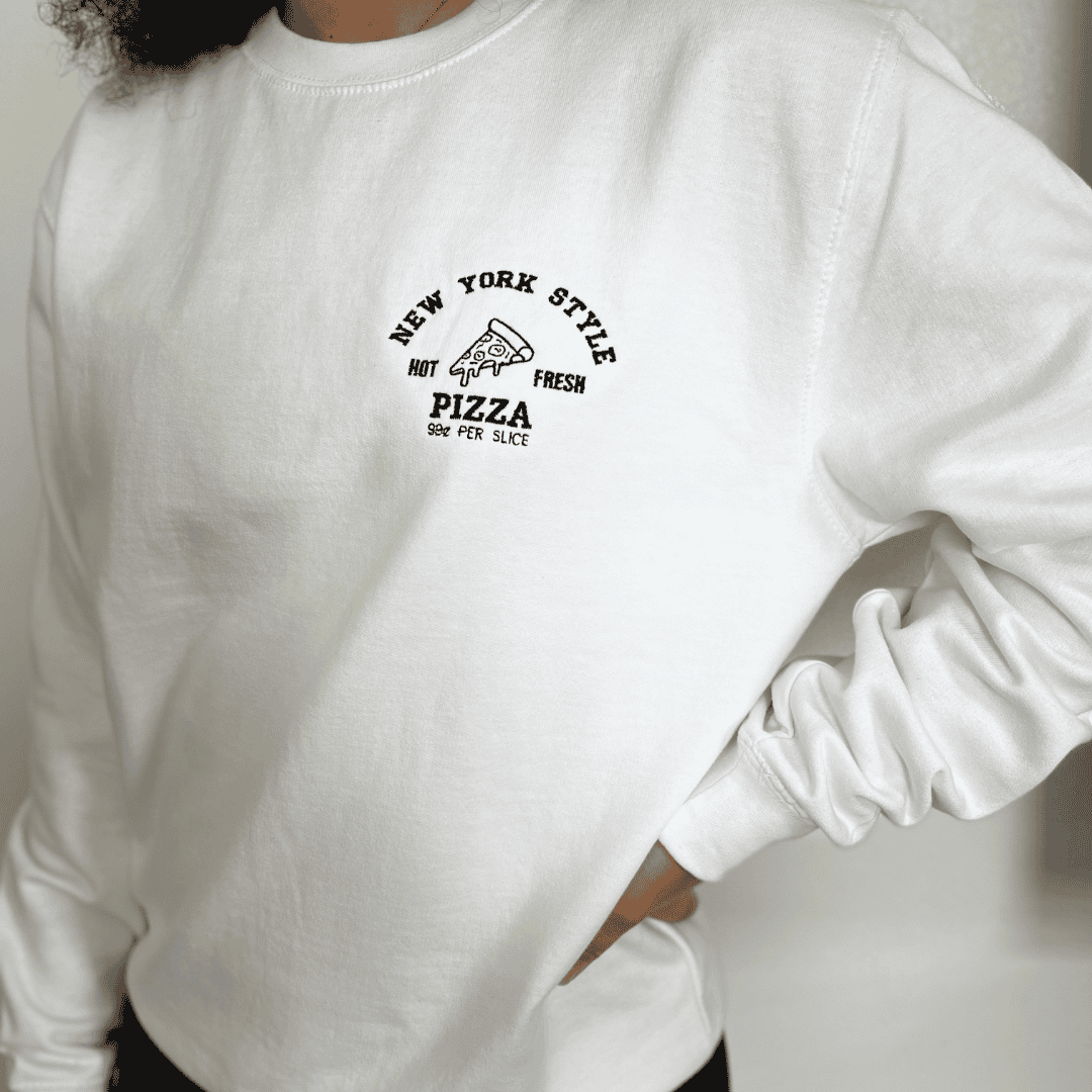 Sudadera NYC Pizza con cuello redondo